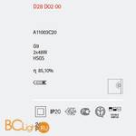 Бра Fabbian Cubetto Crystal Glass D28 D02 00 - Схема