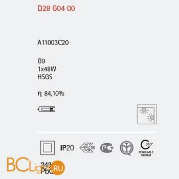 Спот (точечный светильник) Fabbian Cubetto Crystal Glass D28 G03 00 - Схема