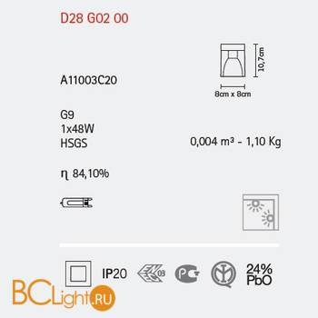 Настенный светильник Fabbian Cubetto Crystal Glass D28 G02 00 - Схема