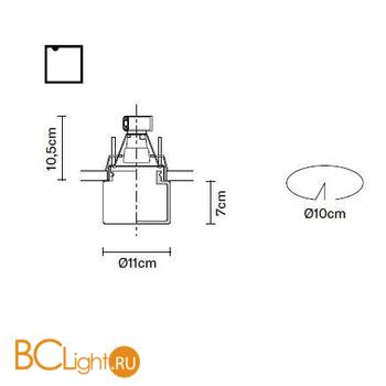 Встраиваемый спот (точечный светильник) Fabbian Easy D14 F54 01 - Схема
