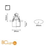 Встраиваемый спот (точечный светильник) Fabbian Easy D14 F54 01 - Схема