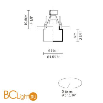Встраиваемый светильник Fabbian Easy D14 F39 01 - Схема