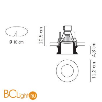 Встраиваемый светильник Fabbian Eli D27 F51 01 - Схема