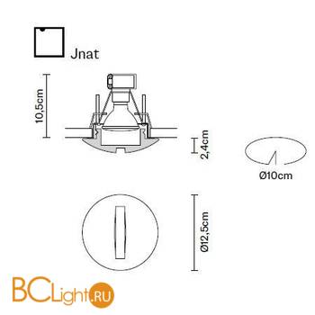 Встраиваемый спот (точечный светильник) Fabbian Jnat D27 F33 00 - Схема