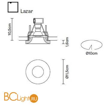 Встраиваемый точечный светильник Fabbian Lazar D27 F35 01 - Схема
