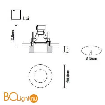 Встраиваемый спот (точечный светильник) Fabbian Lei D27 F43 00 - Схема