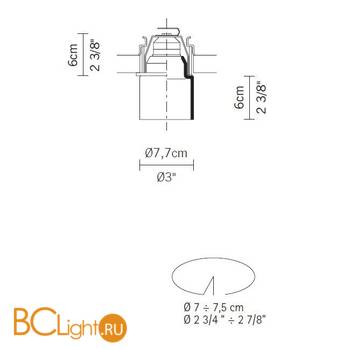 Встраиваемый светильник Fabbian Mono D14 F06 01 - Схема