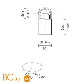 Встраиваемый светильник Fabbian Mono D14 F17 01 - Схема