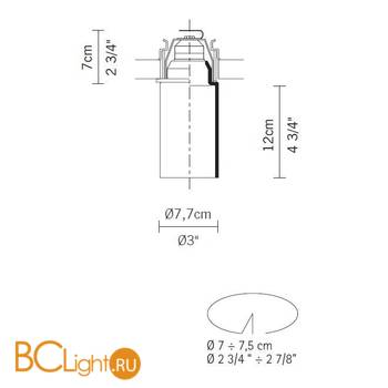 Встраиваемый светильник Fabbian Mono D14 F26 01 - Схема