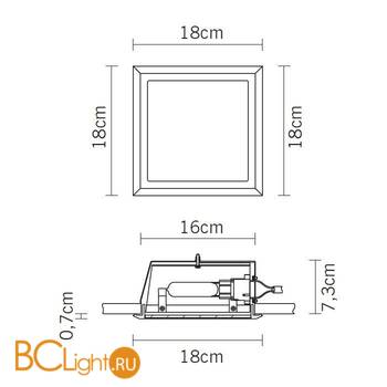 Встраиваемый светильник Fabbian Plano D90 F05 01 - Схема