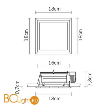 Встраиваемый светильник Fabbian Plano D90 F01 15 - Схема