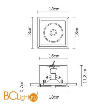 Встраиваемый светильник Fabbian Plano D90 F07 01 - Схема