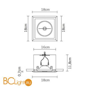 Встраиваемый светильник Fabbian Plano D90 F09 01 - Схема