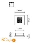 Настенно-потолочный светильник Fabbian Quadriled F18 G02 47 - Схема