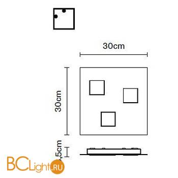 Настенно-потолочный светильник Fabbian Quarter F38 G09 14 - Схема