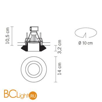 Встраиваемый светильник Fabbian Rombo D27 F56 00 - Схема