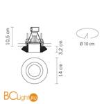 Встраиваемый светильник Fabbian Rombo D27 F57 00 - Схема