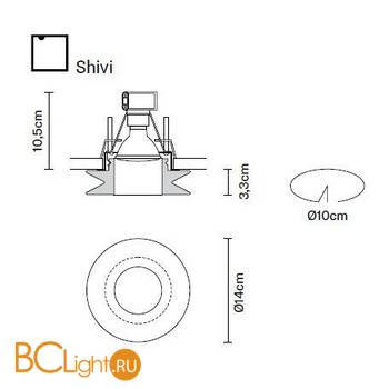 Встраиваемый спот (точечный светильник) Fabbian Shivi D27 F31 00 - Схема