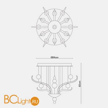 Подвесной светильник Fabbian Spirito di Venezia F10 A03 01 - Схема