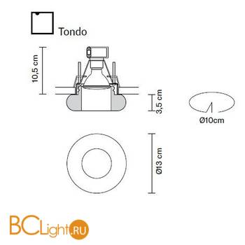 Встраиваемый спот (точечный светильник) Fabbian Tondo D27 F64 00 - Схема