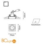 Встраиваемый спот (точечный светильник) Fabbian Tools F19 F10 01 - Схема