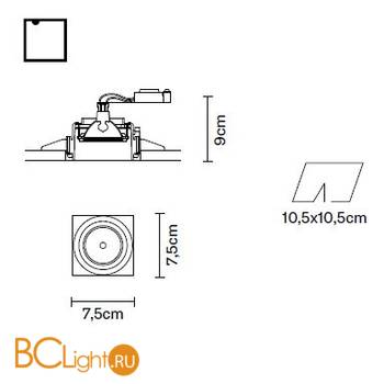 Встраиваемый спот (точечный светильник) Fabbian Tools F19 F11 01 - Схема