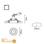 Встраиваемый спот (точечный светильник) Fabbian Tools F19 F23 01 - Схема