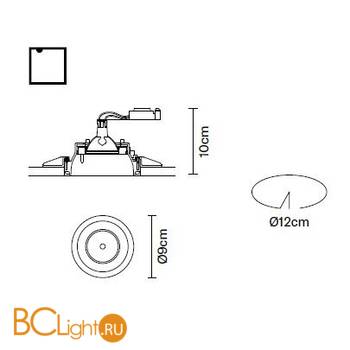 Встраиваемый спот (точечный светильник) Fabbian Tools F19 F24 01 - Схема