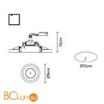 Встраиваемый спот (точечный светильник) Fabbian Tools F19 F24 01 - Схема