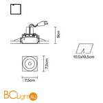 Встраиваемый спот (точечный светильник) Fabbian Tools F19 F06 01 - Схема