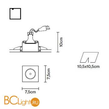 Встраиваемый спот (точечный светильник) Fabbian Tools F19 F01 01 - Схема
