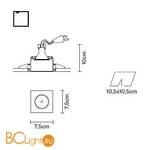 Встраиваемый спот (точечный светильник) Fabbian Tools F19 F01 01 - Схема