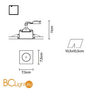 Встраиваемый спот (точечный светильник) Fabbian Tools F19 F02 01 - Схема