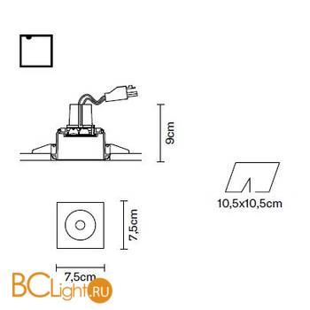 Встраиваемый спот (точечный светильник) Fabbian Tools F19 F03 01 - Схема