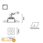 Встраиваемый спот (точечный светильник) Fabbian Tools F19 F03 01 - Схема