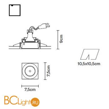 Встраиваемый спот (точечный светильник) Fabbian Tools F19 F04 01 - Схема
