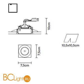 Встраиваемый спот (точечный светильник) Fabbian Tools F19 F05 01 - Схема