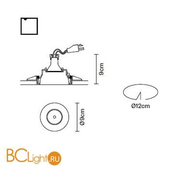 Встраиваемый спот (точечный светильник) Fabbian Tools F19 F20 01 - Схема