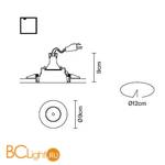 Встраиваемый спот (точечный светильник) Fabbian Tools F19 F20 01 - Схема