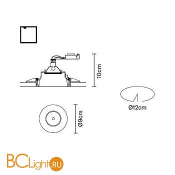 Встраиваемый спот (точечный светильник) Fabbian Tools F19 F21 01 - Схема