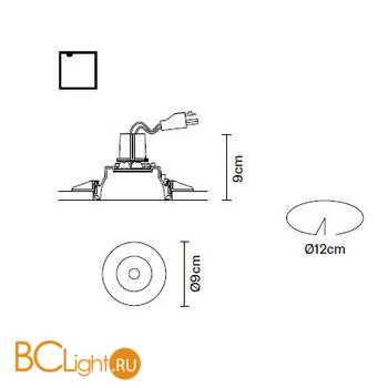 Встраиваемый спот (точечный светильник) Fabbian Tools F19 F22 01 - Схема