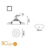 Встраиваемый спот (точечный светильник) Fabbian Tools F19 F22 01 - Схема