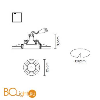 Встраиваемый спот (точечный светильник) Fabbian Tools F19 F30 01 - Схема