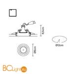 Встраиваемый спот (точечный светильник) Fabbian Tools F19 F30 01 - Схема
