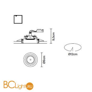 Встраиваемый спот (точечный светильник) Fabbian Tools F19 F31 01 - Схема
