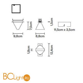 Встраиваемый спот (точечный светильник) Fabbian Tripla F41F01 11 - Схема