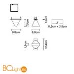 Встраиваемый спот (точечный светильник) Fabbian Tripla F41 F01 76 - Схема