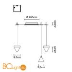Подвесной светильник Fabbian Tripla F41 G01 11 - Схема