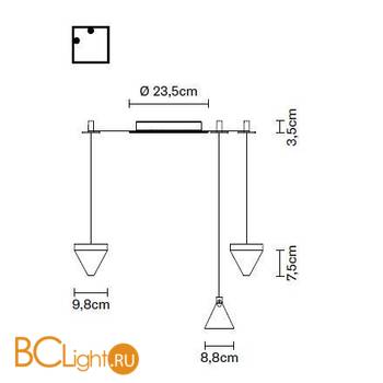 Подвесной светильник Fabbian Tripla F41 G01 21 - Схема