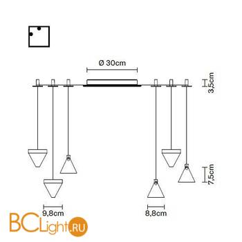 Подвесной светильник Fabbian Tripla F41 G03 21 - Схема